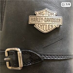 Harley-Davidson Black Leather lace up Beachwood knee boots